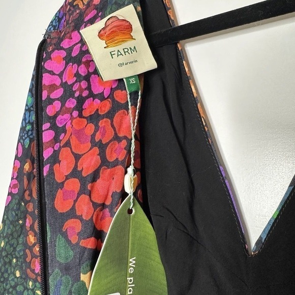 NWT Farm Rio Rainbow Hearts Midi Dress Long Sleeve Women's Multicolor Size XS - Picture 6 of 8